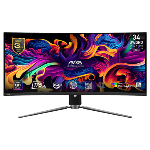 MSI MAG 341CQP QD Ultra Wide Quad HD 34" Curved OLED Gaming Monitor - Black